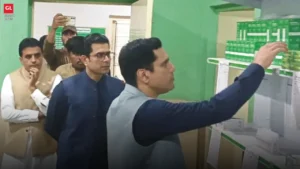 Commissioner Shorkot visit: Commissioner checks medicines at THQ Hospital Shorkot.
