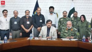 Officials of the University of Agriculture Faisalabad and the Punjab Forestry Research Institute at the signing ceremony of the forestry research agreement