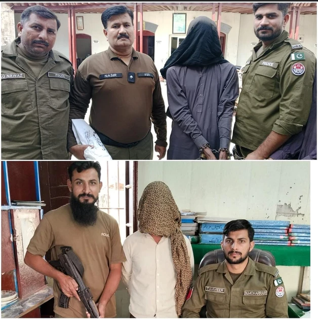 Faisalabad cattle theft arrests: accused in custody with officers. Faisalabad cattle theft arrests: accused in custody with officers.