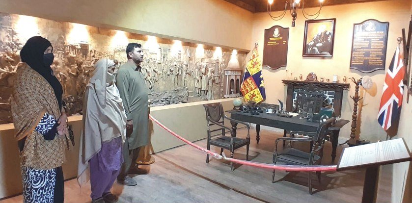 Visitors in the 1896 Tehsil Lyallpur gallery at Lyallpur Museum