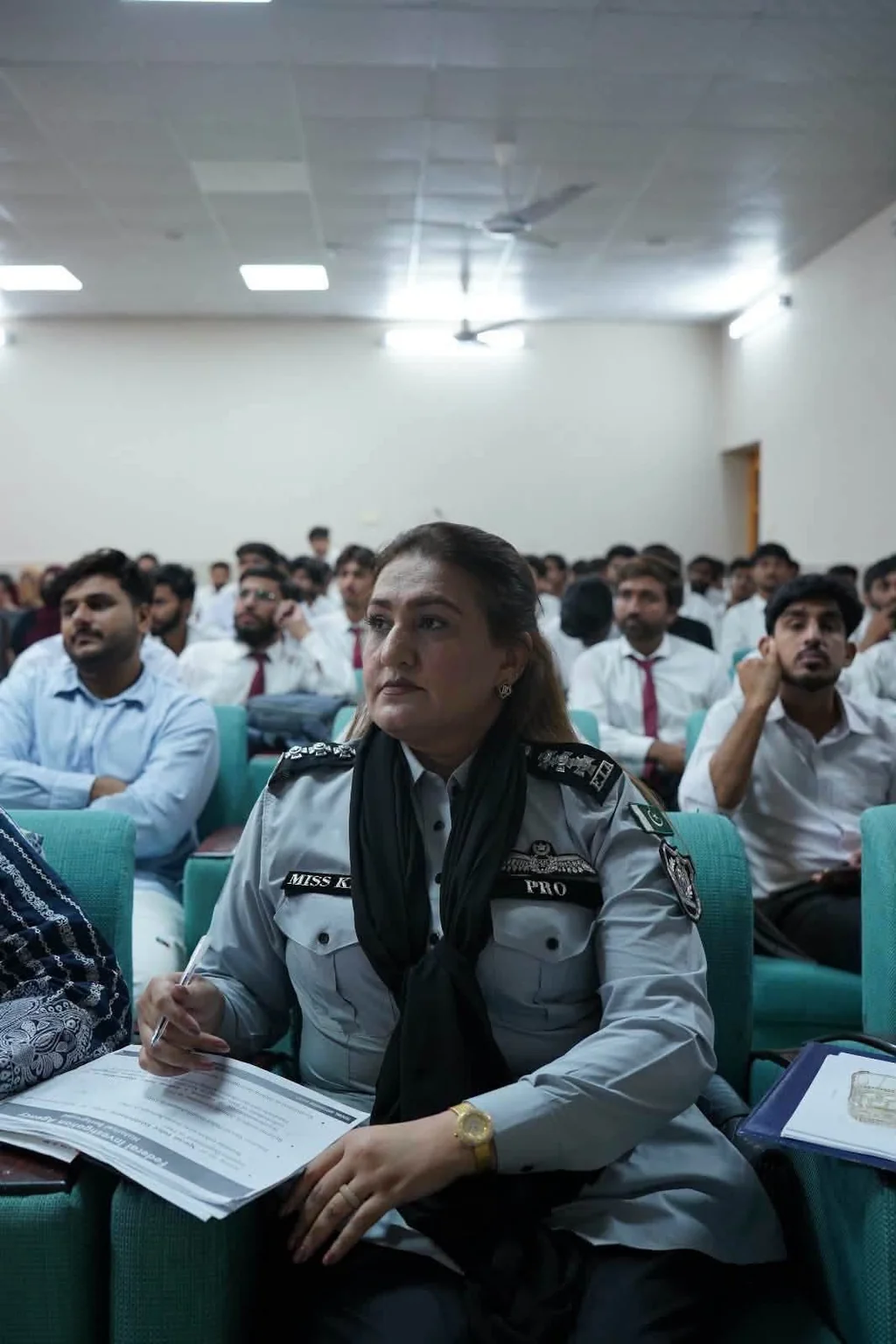 FIA officers at awareness session in GCUF Faisalabad FIA officers at awareness session in GCUF Faisalabad