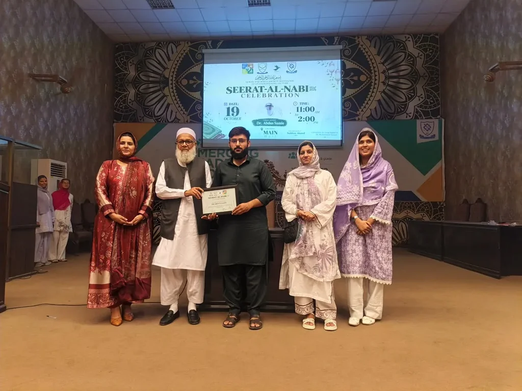 Group photo at the Seerat-un-Nabi celebration at National Textile University Group photo at the Seerat-un-Nabi celebration at National Textile University