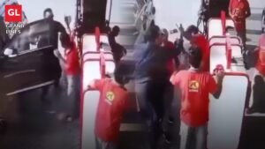 CCTV images of the Prado driver confronting and scuffling with petrol pump workers in Jubilee Town Lahore