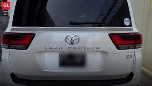 The white Land Cruiser impounded by Sundar police in Lahore over a fake number plate