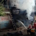Fire at gas refilling shop Aminpur Bypass Faisalabad