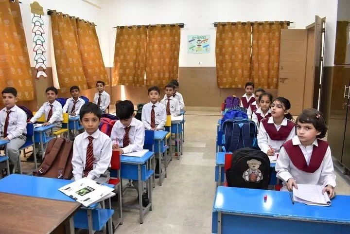 Classroom desks at the University Model School