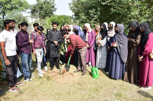 Participants during the plantation activity for World Sustainability Day at GCUF